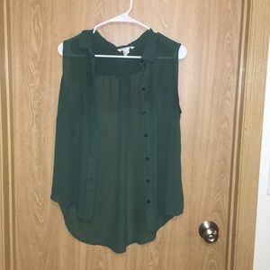 Hunter green sheer top